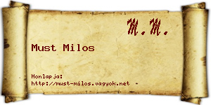 Must Milos névjegykártya